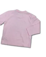 T-shirt a maniche lunghe MC2 Saint Barth per bambina, colore Rosa. Presenta sul davanti la scritta "SAINT BARTH" realizzata con patch a motivo floreale. 1