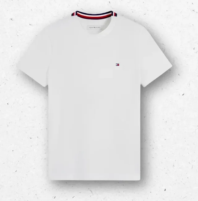T-Shirt Ragazzo Tommy Hilfiger Bianca Girocollo con Micro Logo