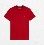 T-shirt a maniche corte bianca firmata Tommy Hilfiger, con colletto a coste caratterizzato da bande elastiche tricolore e micro logo ricamato sul petto. 1