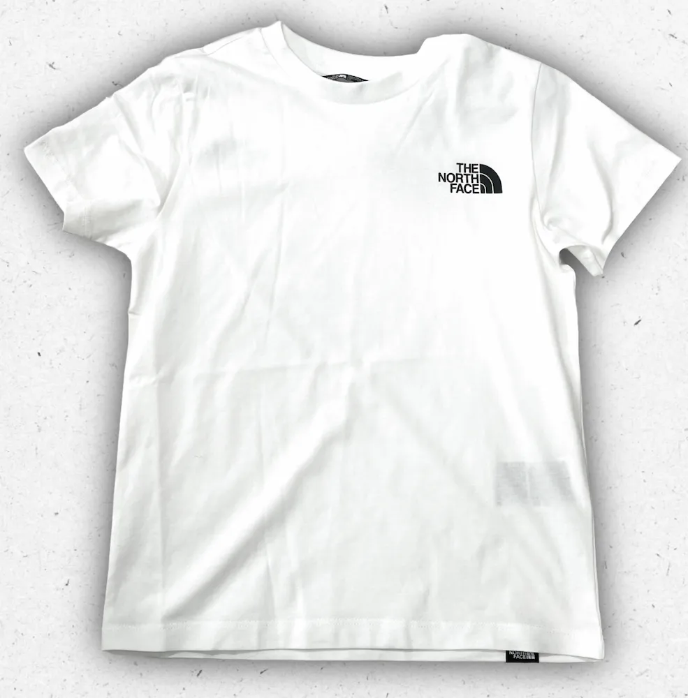 B-T-shirt da ragazzo The North Face modello Simple Dome in policotone leggero con loghi stampati su fronte e spalla.