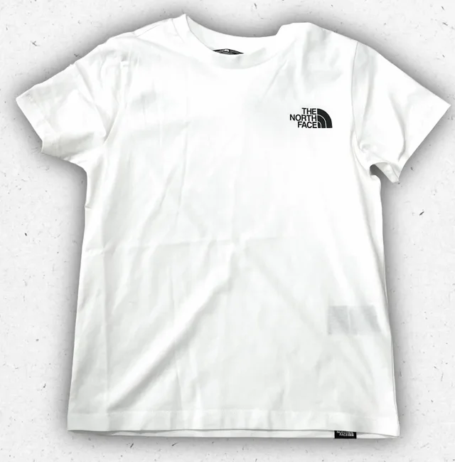 T-Shirt The North Face Simple Dome da ragazzo - Bianca/Nera - Manica Corta