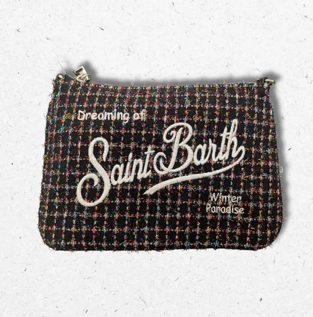 Titolo: Borsa Parisienne Mini MC2 Saint Barth in Tweed Shiny Nero e Multicolor