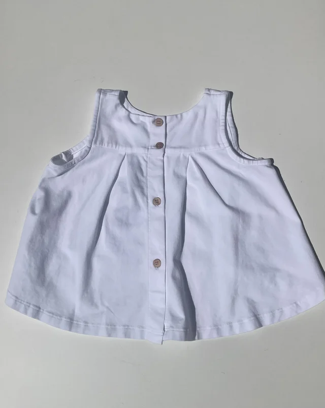 Top in jersey bianco Maperò per bambina