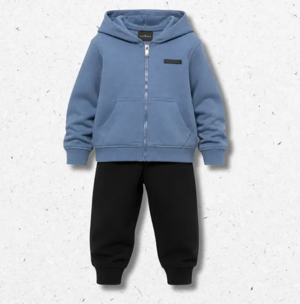 Tuta Bambino Multicolore Blu Nero John Richmond Kids Zip e Cappuccio