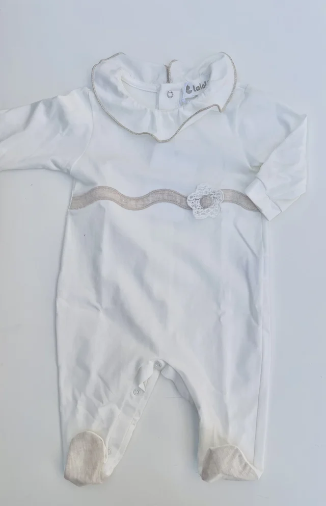 Tutina jersey neonata Lalalu bianco