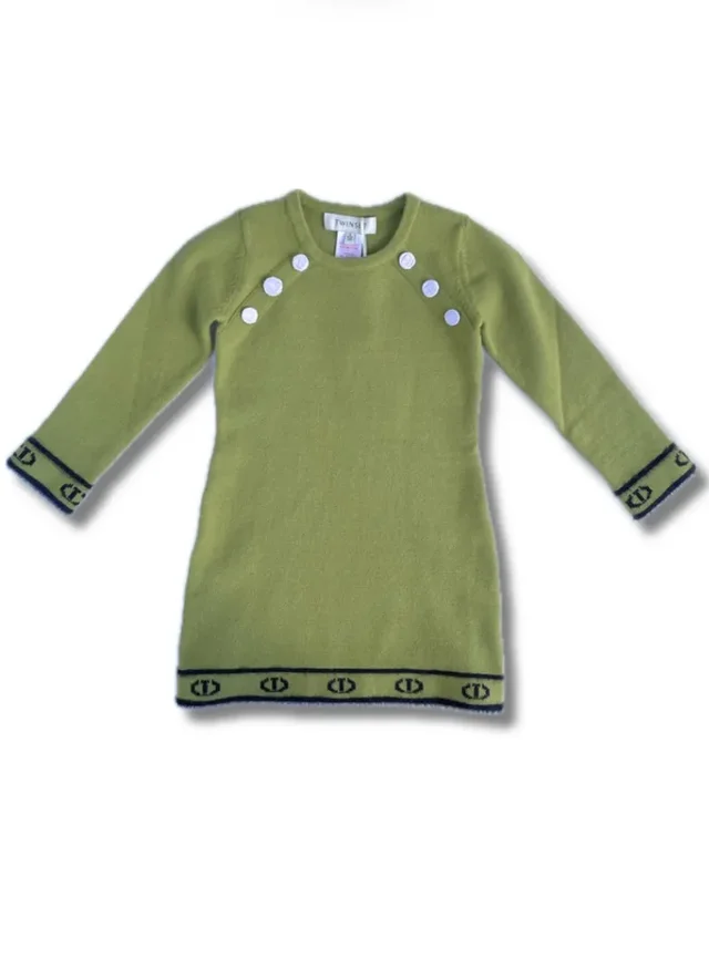 Vestito Twinset Bambina in Maglia Elasticizzata Colore Verde